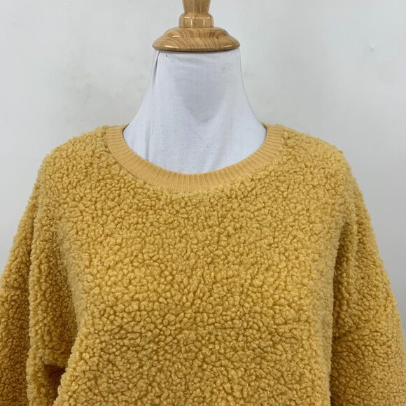 Sky and Sparrow Woobie Sweatshirt Womens M Medium Cheddar Soft Fuzzy Pullover - Picture 5 of 13